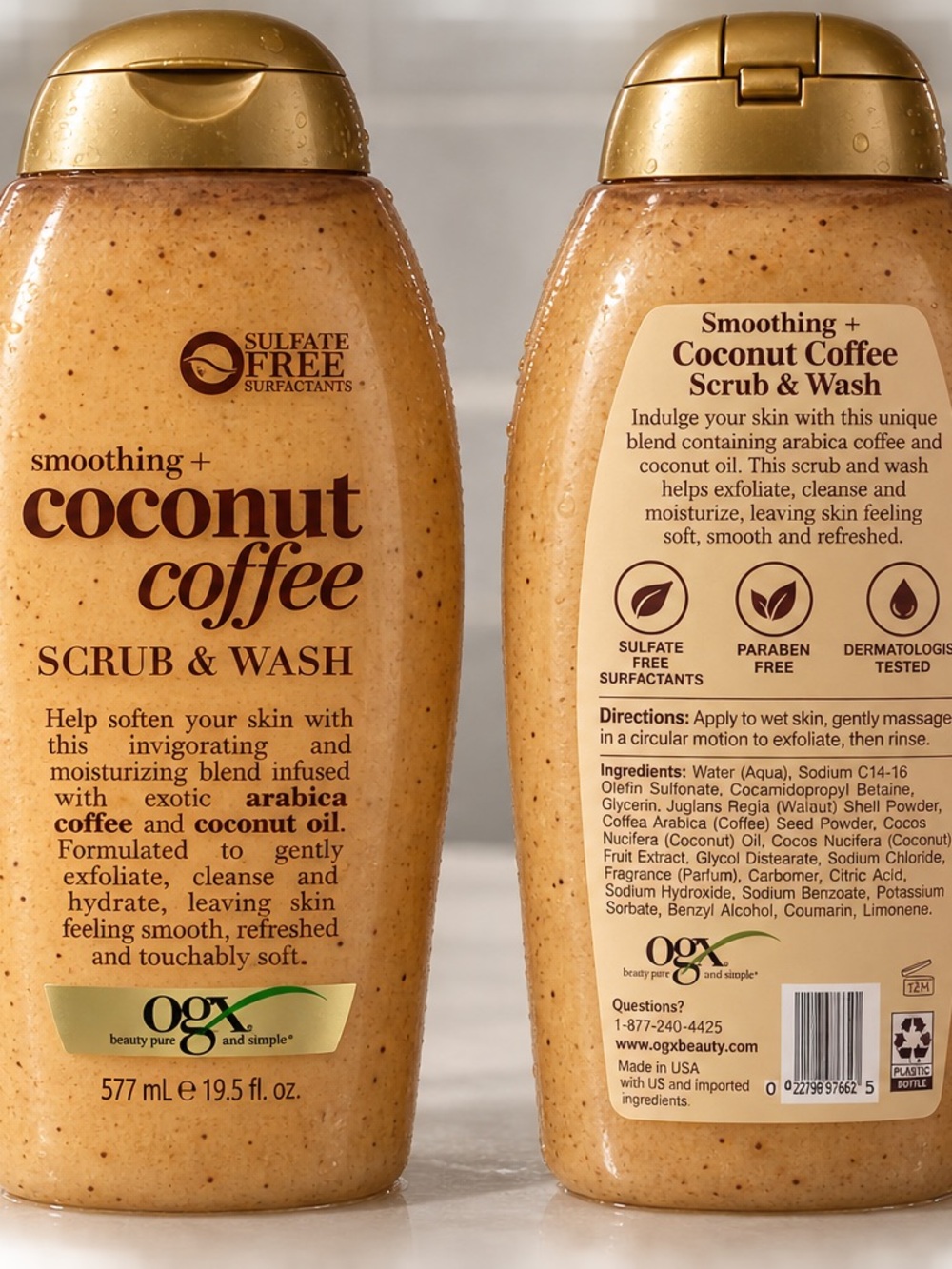 Coconut Coffee Smoothing Scrub & Wash - Golden Tan